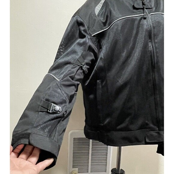 Noru Kuki Durable Mesh Motorcycle Riding Jacket Mens Large Black Padded EUC - Picture 2 of 14